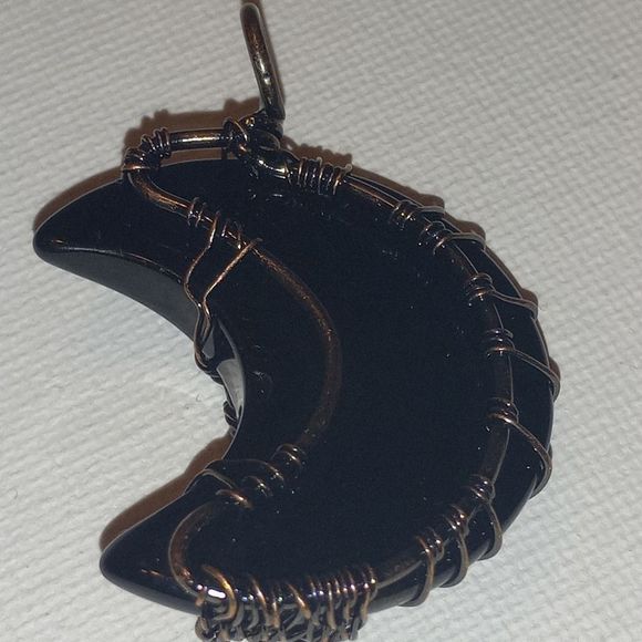 Black stone wire wrapping tree of life - Picture 5 of 7